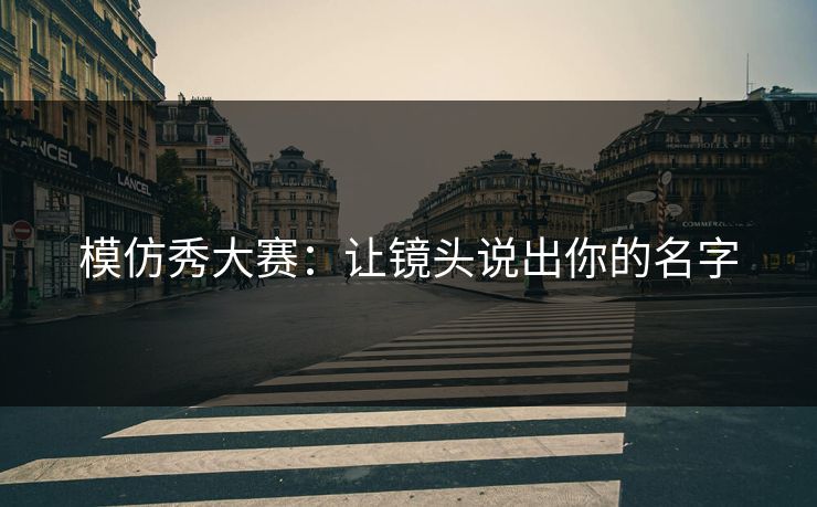 模仿秀大赛：让镜头说出你的名字