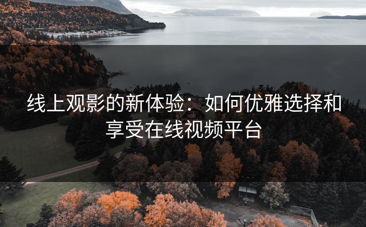 线上观影的新体验：如何优雅选择和享受在线视频平台